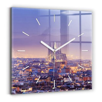 Square wall clock View of Barcelona