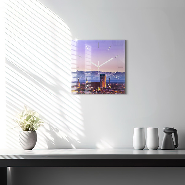 Square wall clock German Alps Munich