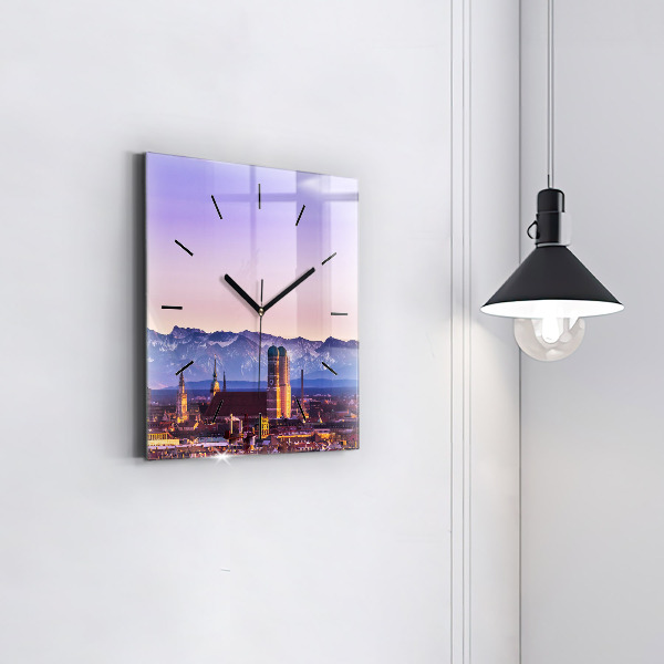 Square wall clock German Alps Munich