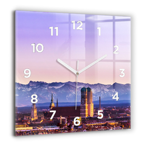 Square wall clock German Alps Munich
