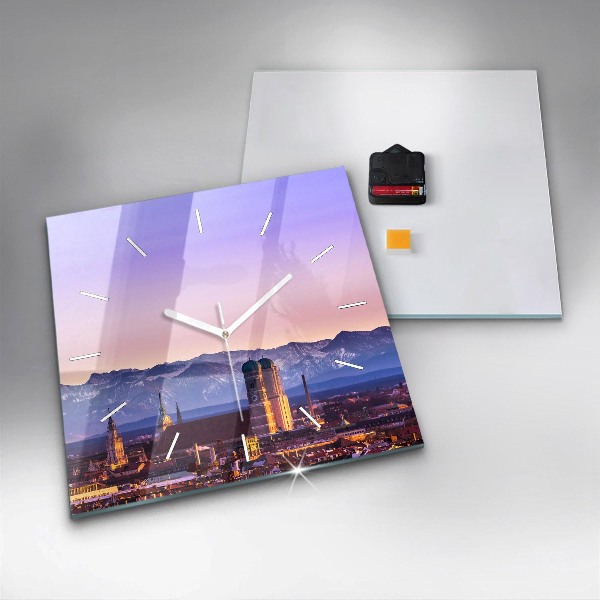 Square wall clock German Alps Munich