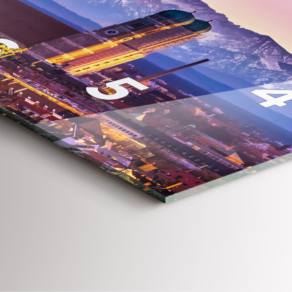 Square wall clock German Alps Munich