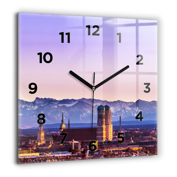 Square wall clock German Alps Munich