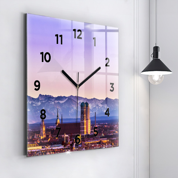 Square wall clock German Alps Munich