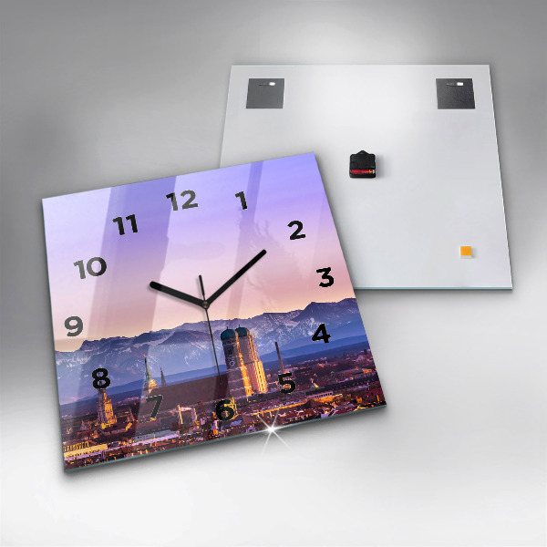 Square wall clock German Alps Munich
