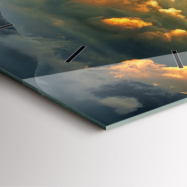 Square wall clock Balloon flight in the clouds