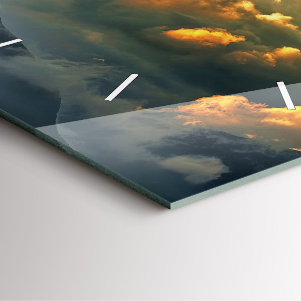 Square wall clock Balloon flight in the clouds