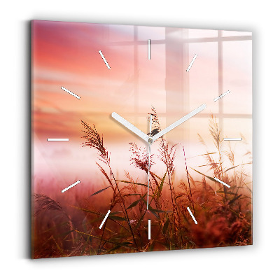 Square wall clock Foggy morning