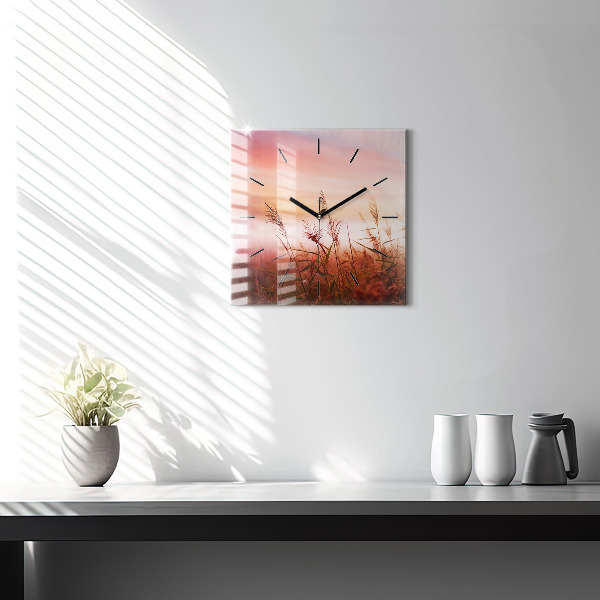 Square wall clock Foggy morning