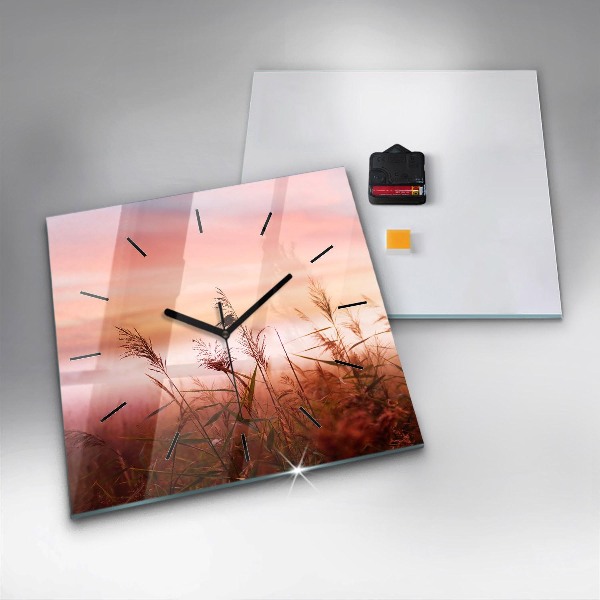 Square wall clock Foggy morning