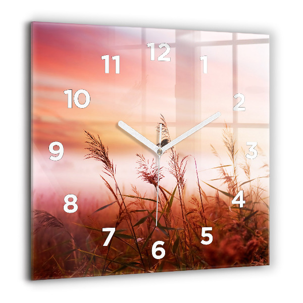 Square wall clock Foggy morning
