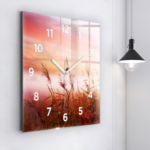 Square wall clock Foggy morning