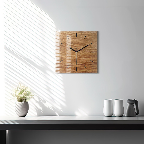 Square wall clock Light wood