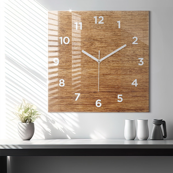 Square wall clock Light wood