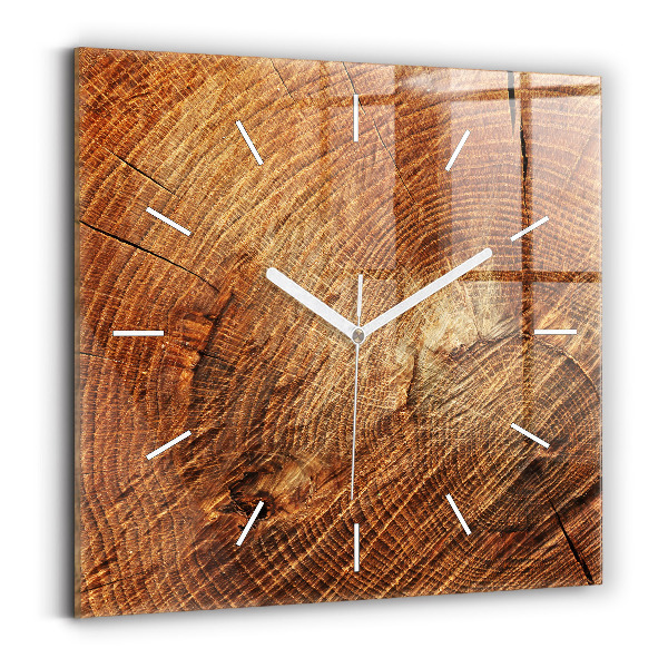 Square wall clock Old tree stump
