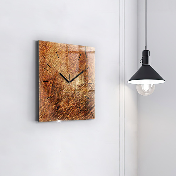 Square wall clock Old tree stump