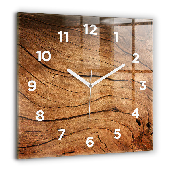 Square wall clock Old wood
