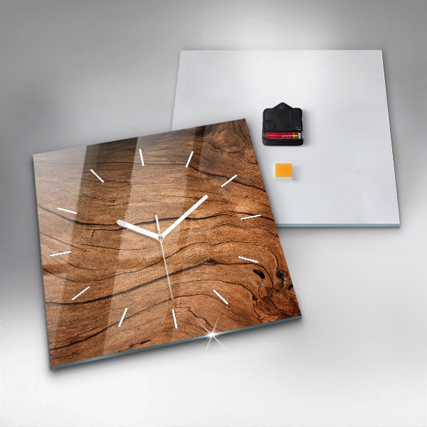 Square wall clock Old wood