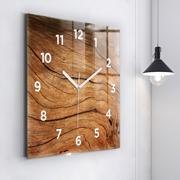 Square wall clock Old wood