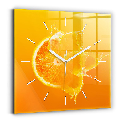 Square wall clock Orange