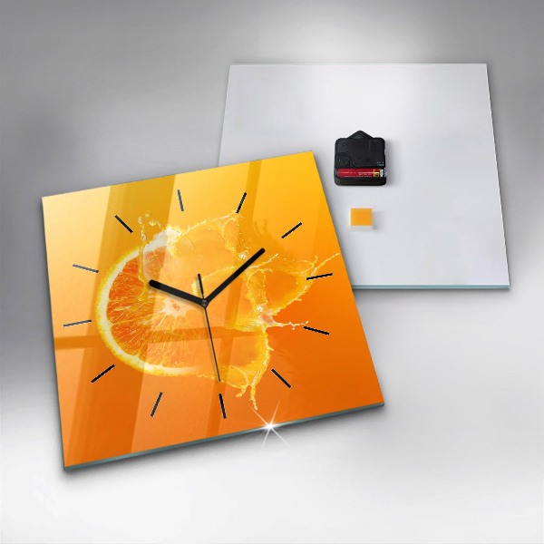 Square wall clock Orange