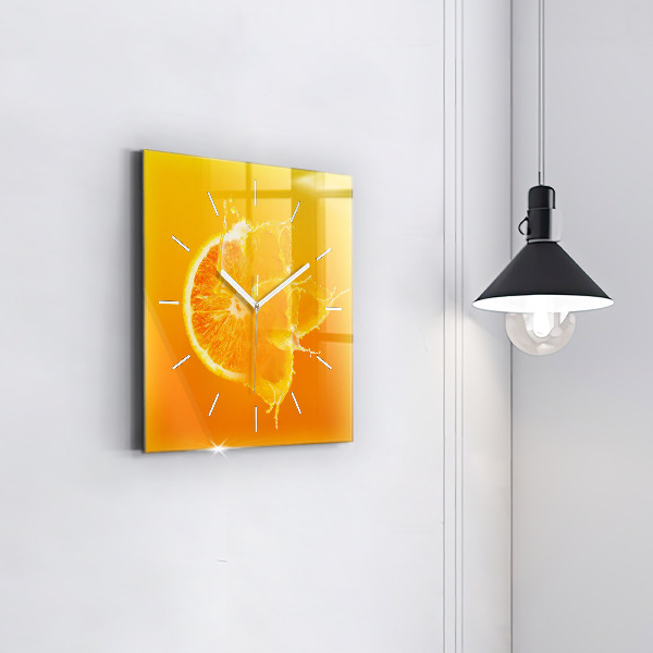 Square wall clock Orange