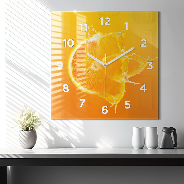 Square wall clock Orange