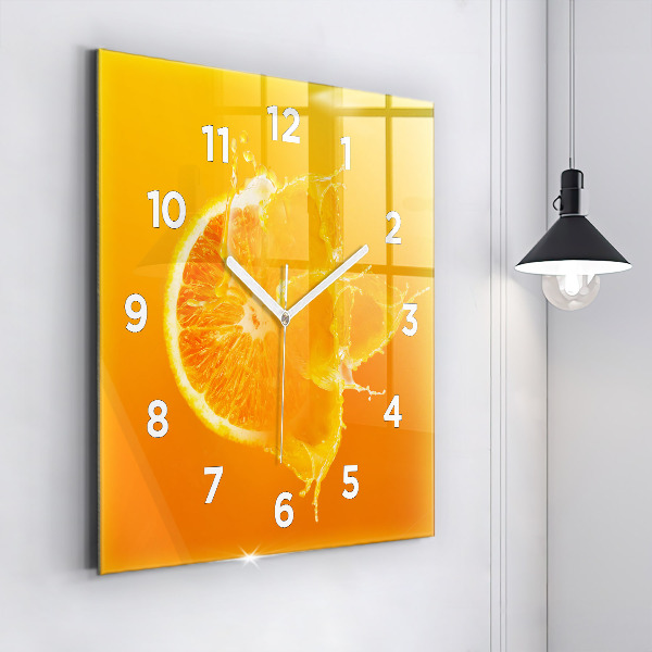 Square wall clock Orange