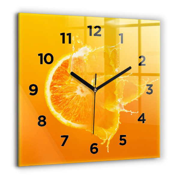 Square wall clock Orange