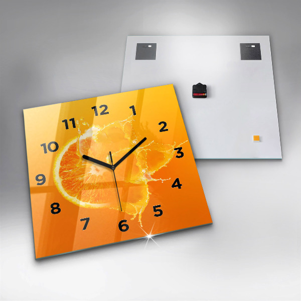 Square wall clock Orange