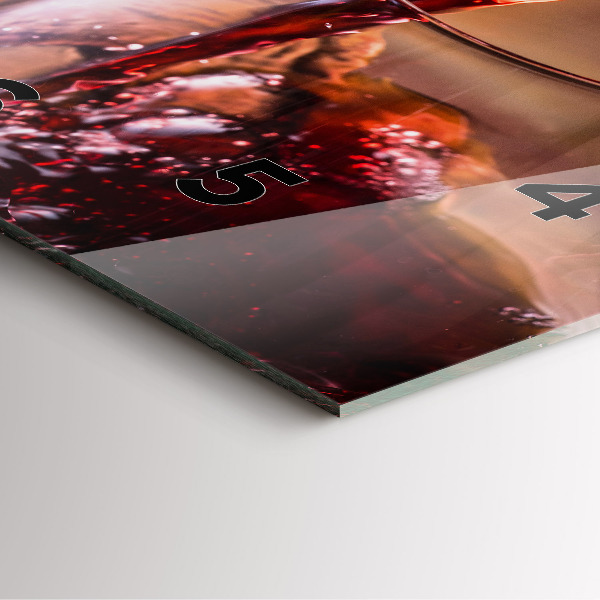 Square wall clock A glass of red wine