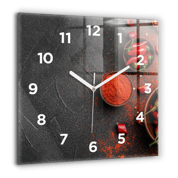 Square wall clock Red peppers