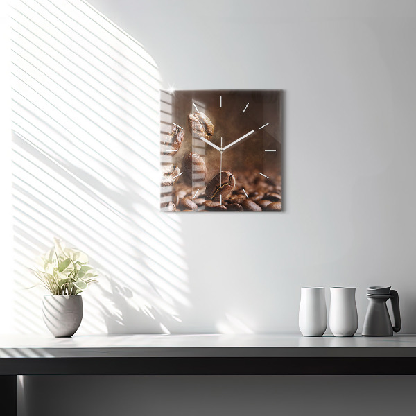 Square wall clock Coffee beans
