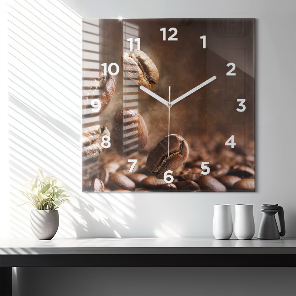 Square wall clock Coffee beans