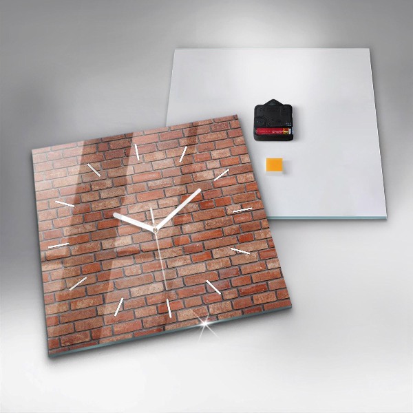 Square wall clock Brick wall