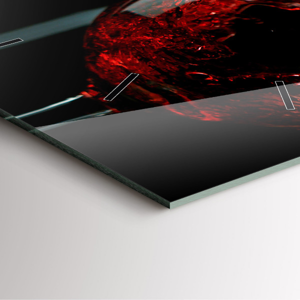 Square wall clock A bottle of wine