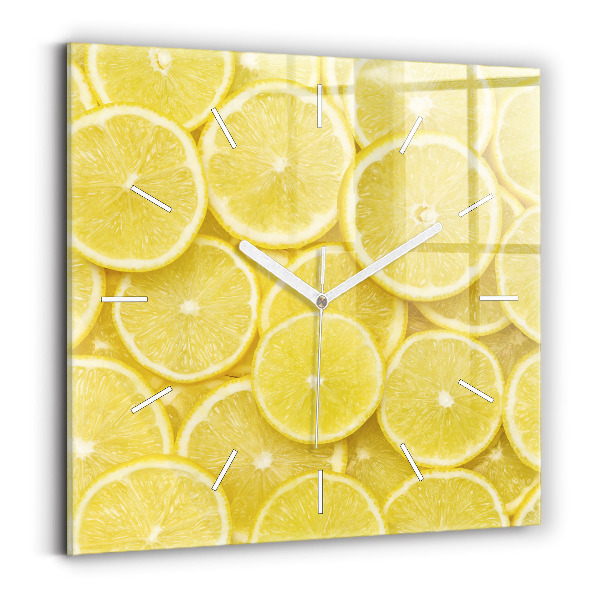 Square wall clock Lemon slices