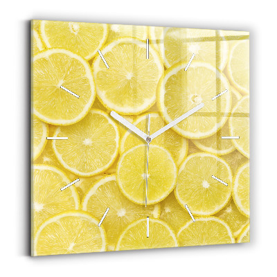 Square wall clock Lemon slices