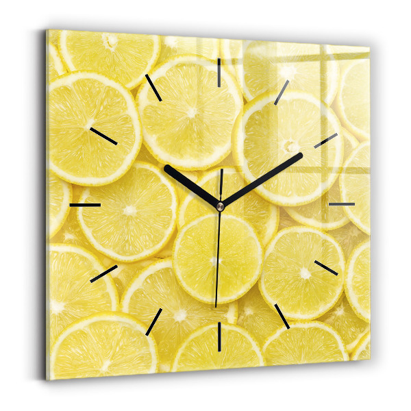 Square wall clock Lemon slices