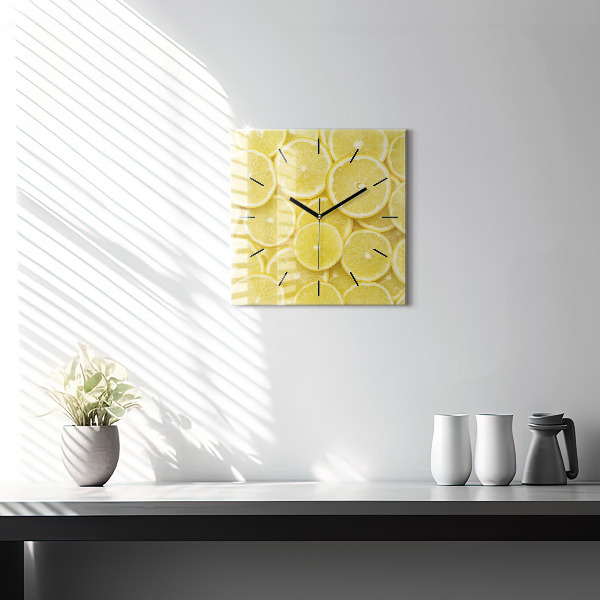 Square wall clock Lemon slices