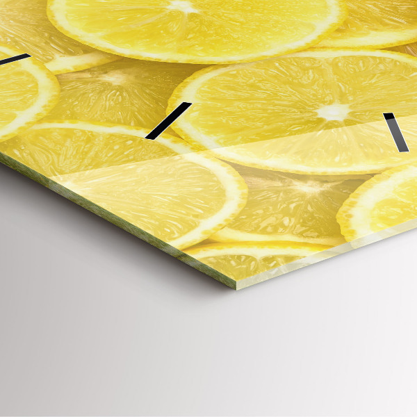 Square wall clock Lemon slices