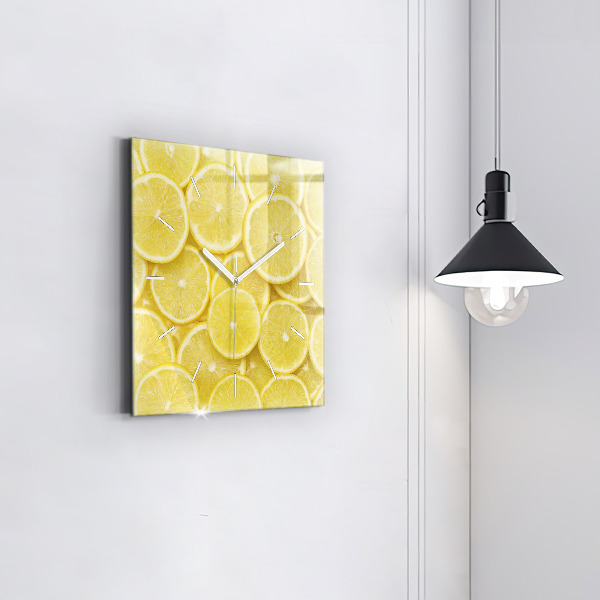 Square wall clock Lemon slices