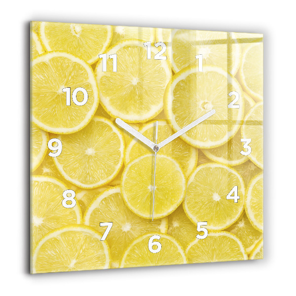 Square wall clock Lemon slices