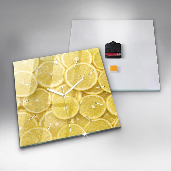 Square wall clock Lemon slices