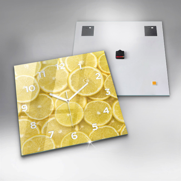 Square wall clock Lemon slices