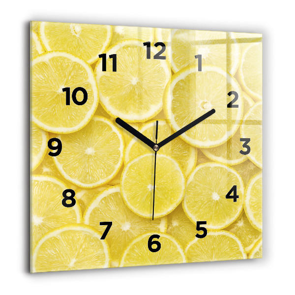 Square wall clock Lemon slices