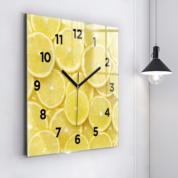 Square wall clock Lemon slices