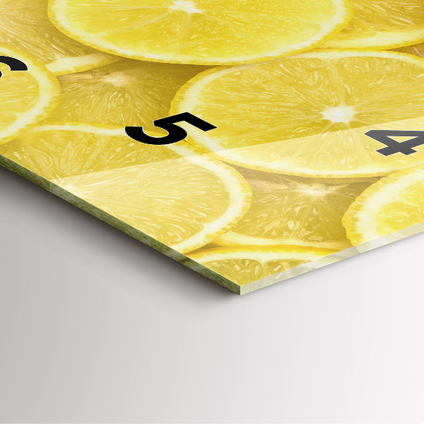 Square wall clock Lemon slices