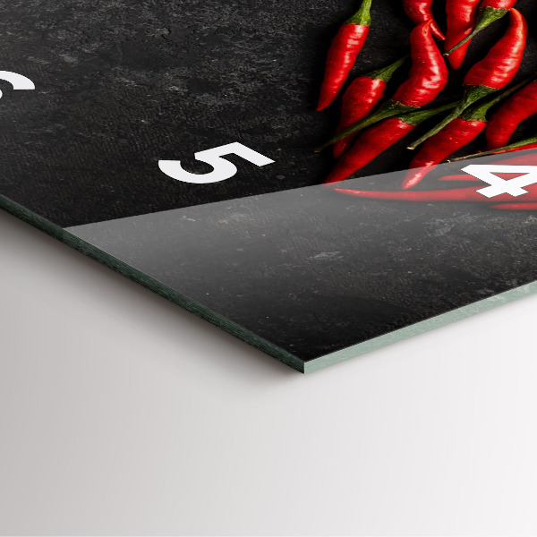 Square wall clock Heart of peppers