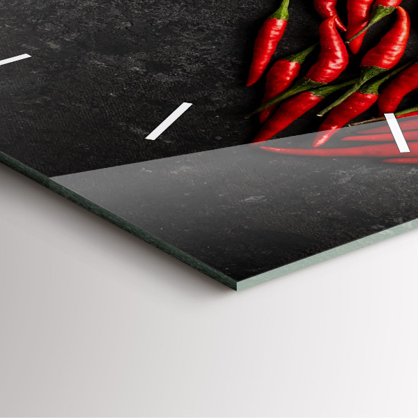 Square wall clock Heart of peppers